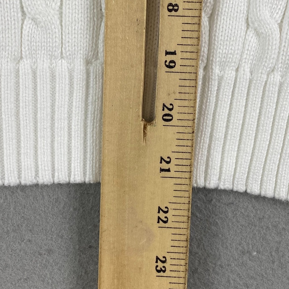 Polo Ralph Lauren Womens Cable Knit Long Sleeve Sweater White Small Preppy pony - Picture 16 of 16